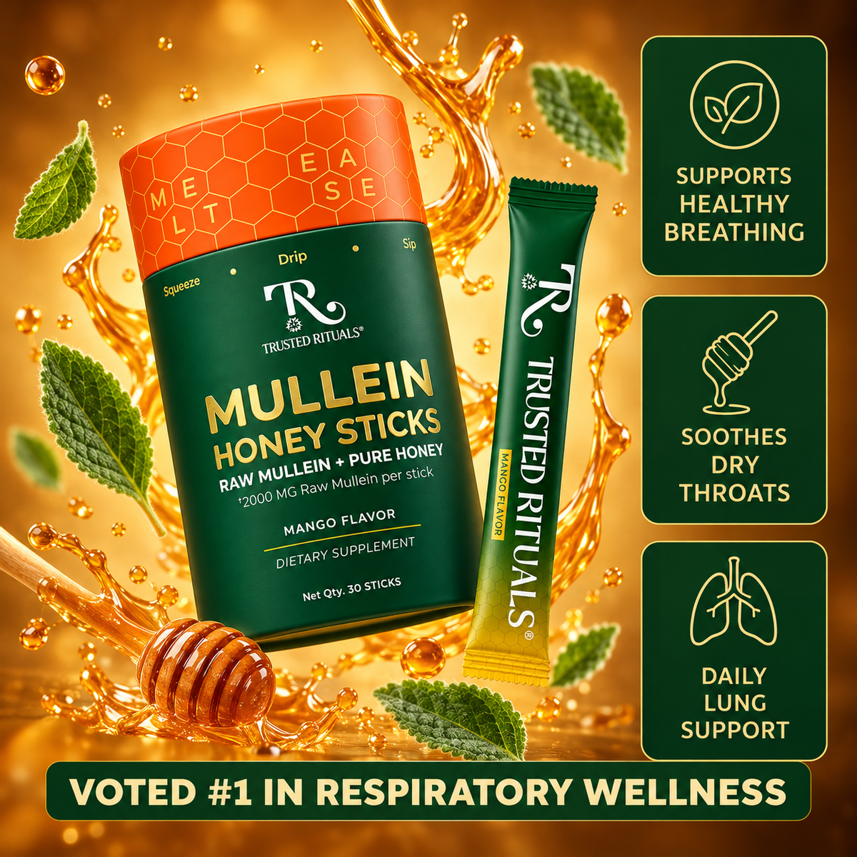 Mullein Honey Sticks -  Mango